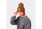 Carhartt WIP Beanie Hat With Logo Patch Brown