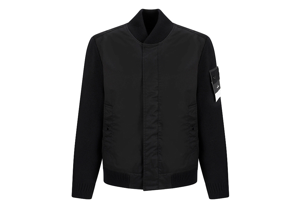 Stone Island Ghost Bomber Jacket In High-Performance Black