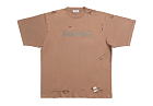Balenciaga Women's Destroyed T-shirt Boxy Fit In Beige