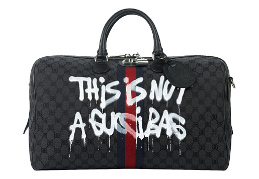 Gucci x Balenciaga The Hacker Project Graffiti Medium Duffle Bag Black