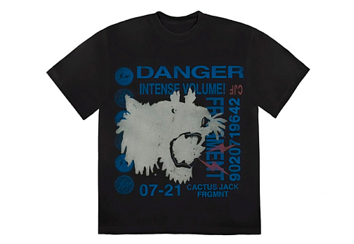 Travis Scott Cactus Jack For Fragment Danger Tee Washed Black