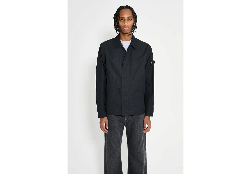 Stone Island Ghost Overshirt In Durable Black