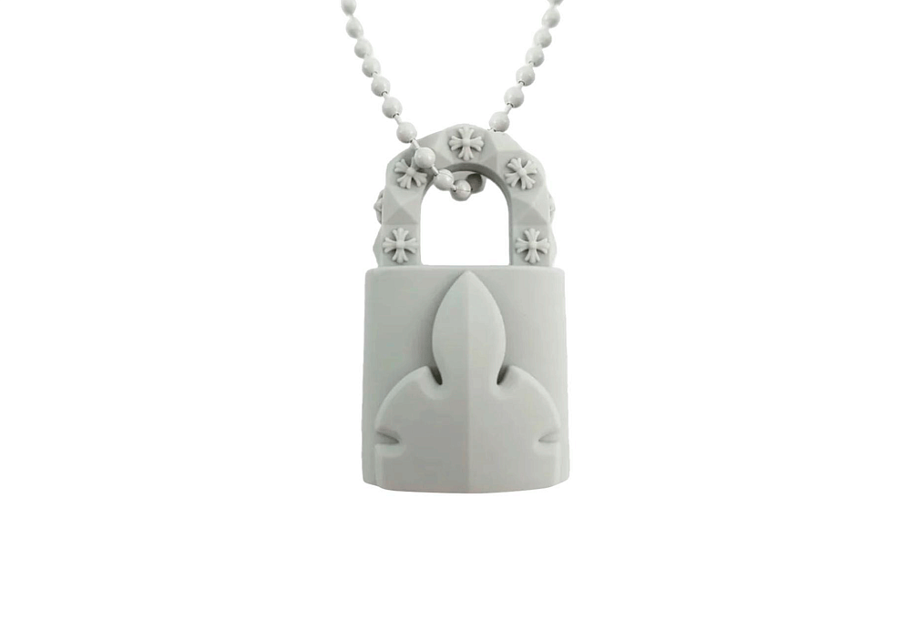 Chrome Hearts Silicone Lock Necklace Grey