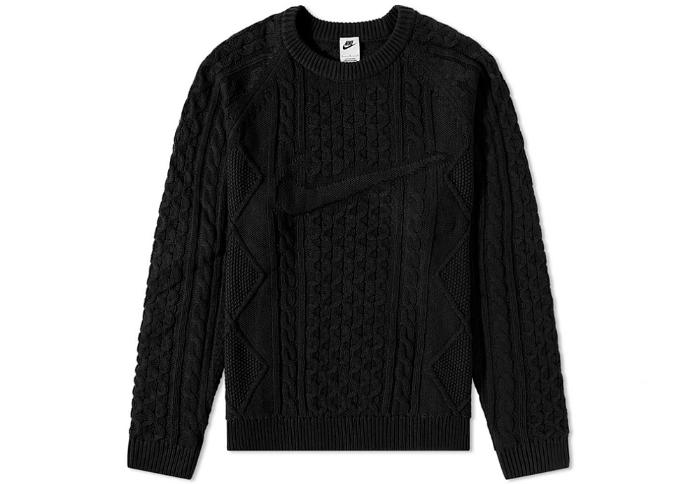 Nike Life Cable Knit Sweater Black