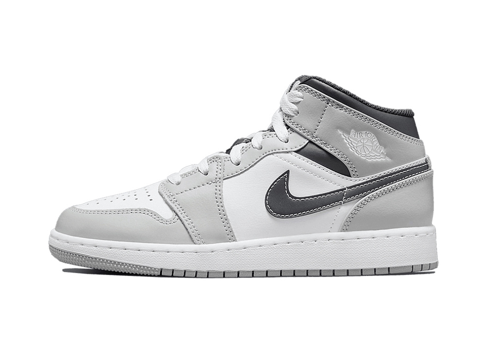 Nike Air Jordan 1 Mid Light Smoke Grey Anthracite (GS)