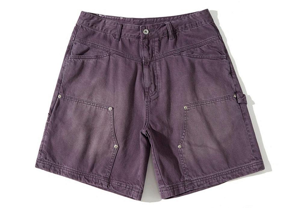 Nothomme Double Knee Washed Jean Shorts Purple