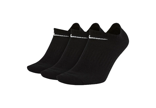 3-Pack Everyday Lightweight Socks No Show Black