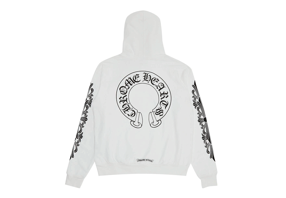 Chrome Hearts Floral Horseshoe Hoodie White