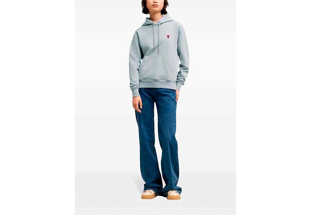 AMI PARIS Red Ami De Coeur Clay Hoodie Light Blue