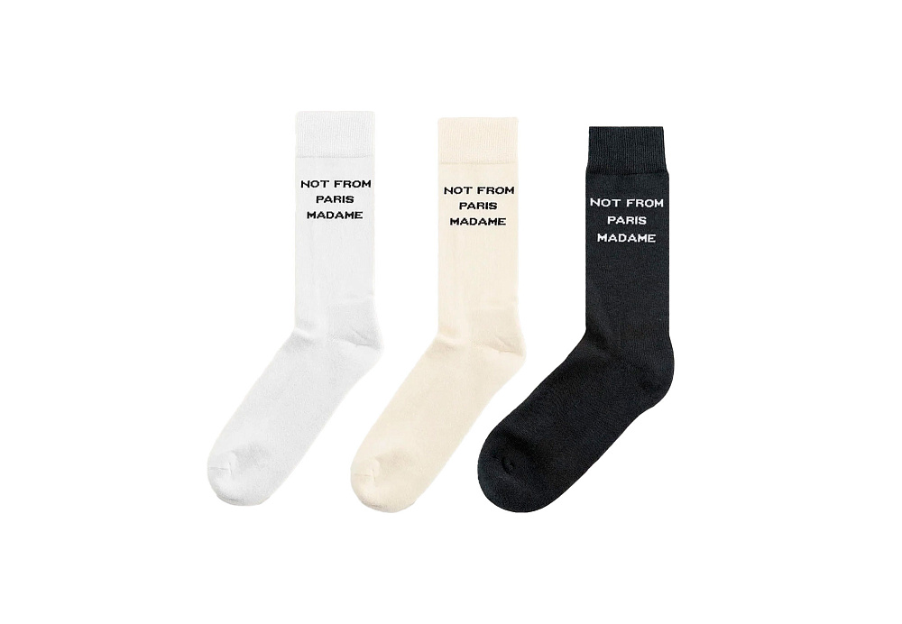 Drôle de Monsieur Le 3-Pack de Chaussettes Slogan Multicolor