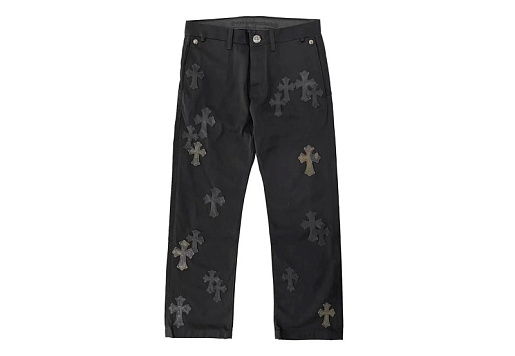 Chrome Hearts Black Patchwork Carpenter Denim Jeans
