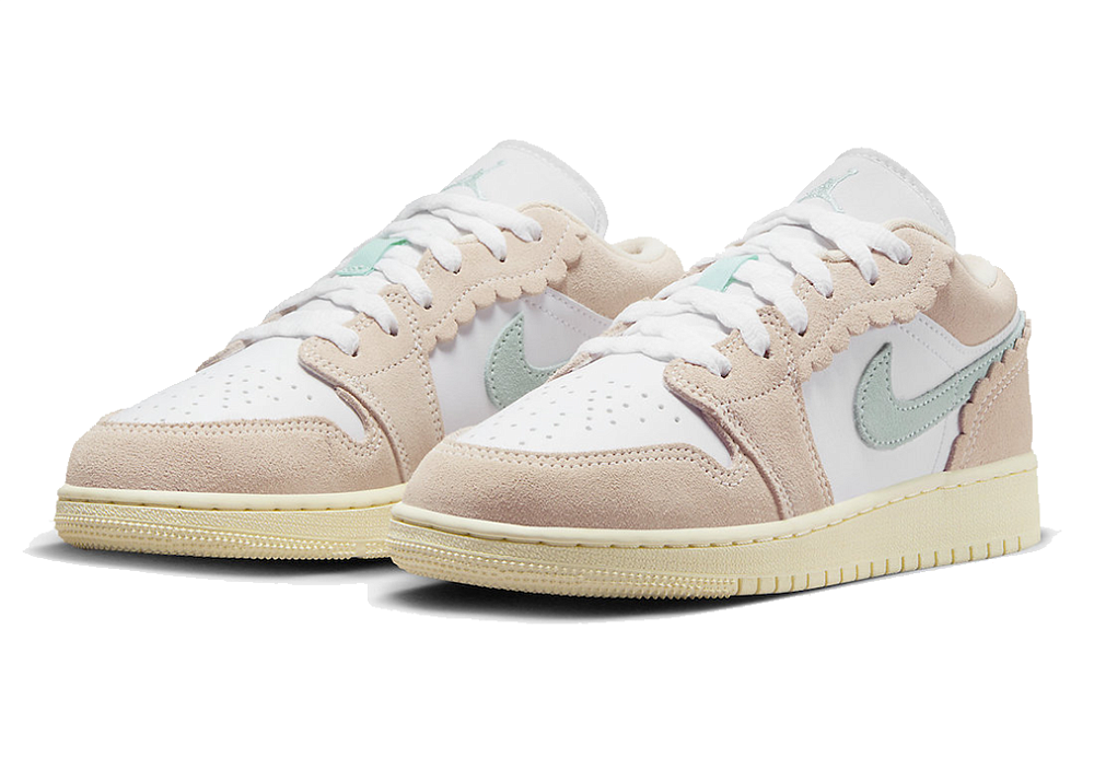 Nike Air Jordan 1 Low White Pink Soft Blue (GS)