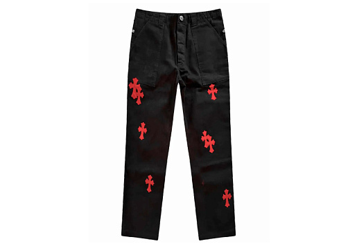 Chrome Hearts Black Red Luxury Denim Jeans