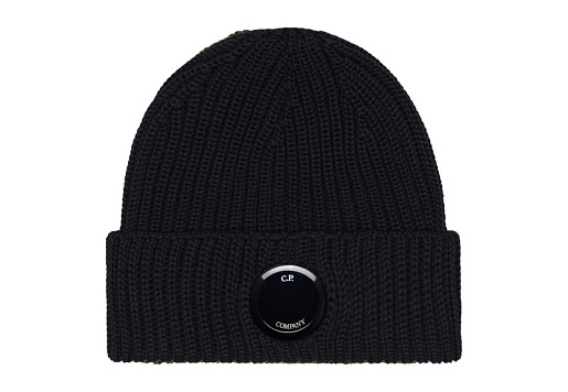 C.P. COMPANY Woolen Beanie Hat Black