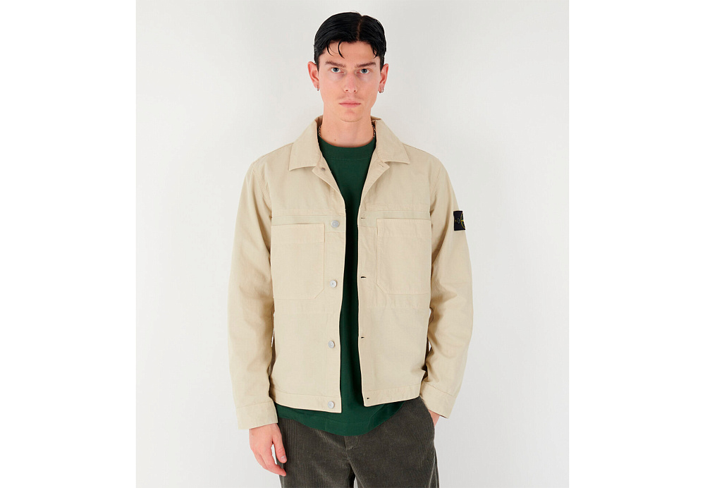 Stone Island Cotton Ripstop Overshirt Stucco