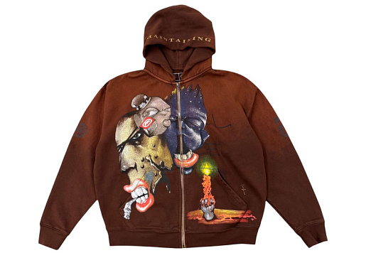 Travis Scott X Ecko Maintaining Zip Hoodie Brown