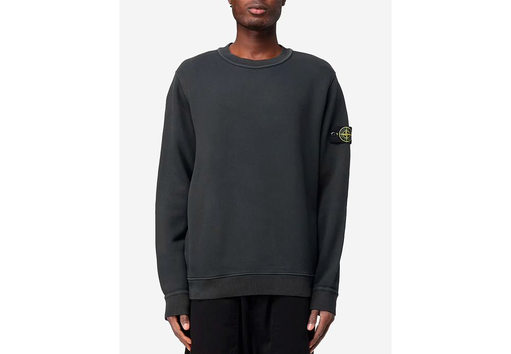 Stone Island Organic Cotton Crewneck Sweatshirt Piombo