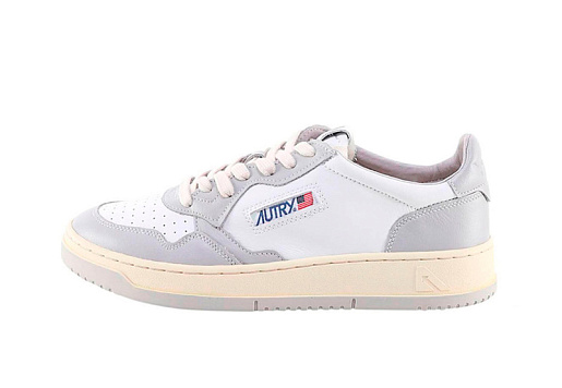 Autry Medalist Leather Low White\Grey