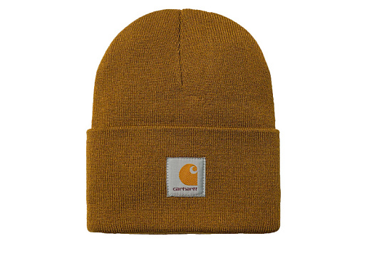 Carhartt WIP Beanie Hat With Logo Patch Brown