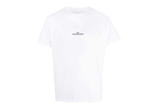 Maison Margiela Distorted Logo Embroidered T-Shirt White