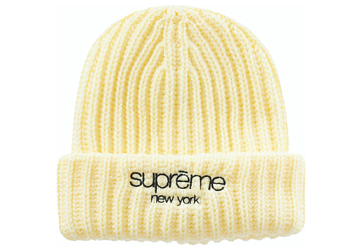 Supreme Ribbed Beanie Cream