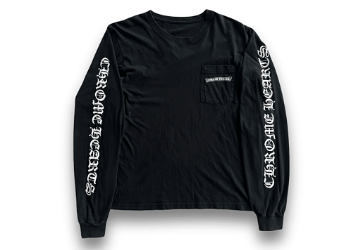 Chrome Hearts Scroll Long Sleeve T-Shirt Black White