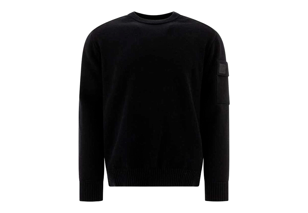 C.P. COMPANY Merino Wool Pullover Sweater Black