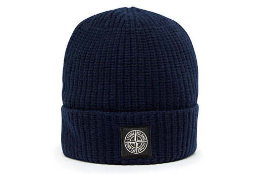 Stone Island Woolen Beanie Hat Blue